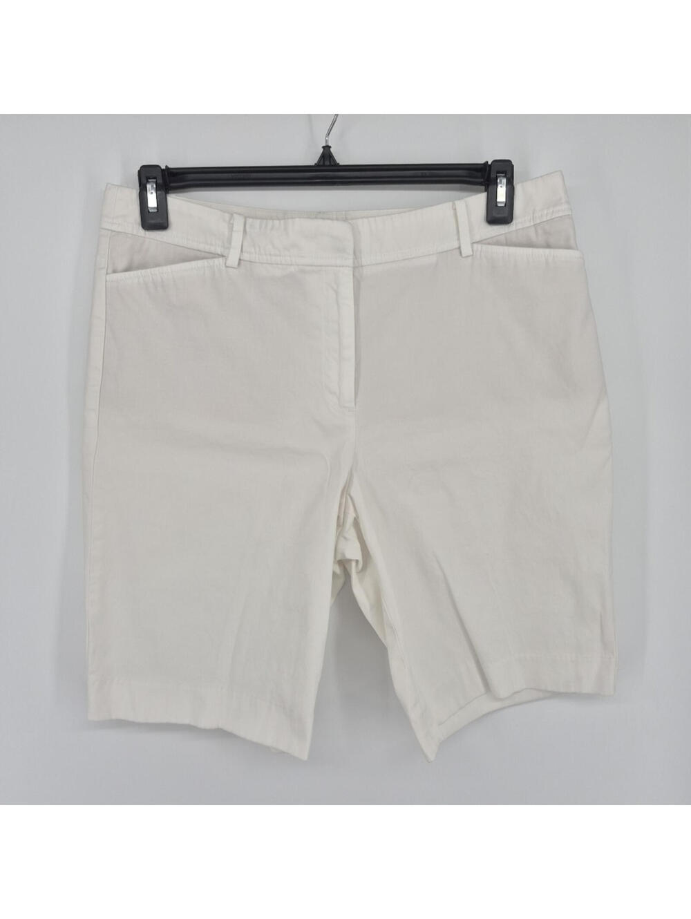 Talbots Perfect Short White Chino Women's Size 12  Casual Stretch Cotton Blend